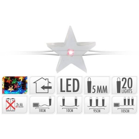 20LED MULTICOLOR BATTERIA STELLA
